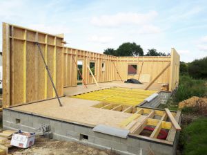 Nouvelle maison ossature bois sur vide sanitaire, avec 3 volumes à VIBRAYE (72).