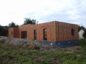 Nouvelle maison ossature bois sur vide sanitaire, avec 3 volumes à VIBRAYE (72).