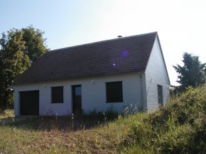 Maison Ossature Bois Loir et Cher Sargé Sur Braye bardage blanc perle